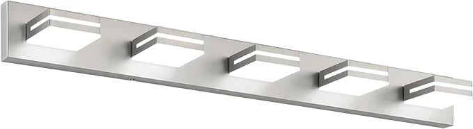 Recyclable SineRise LED Modern Bathroom Vanity Light Fixtures Brushed Nickel Modern Dependable