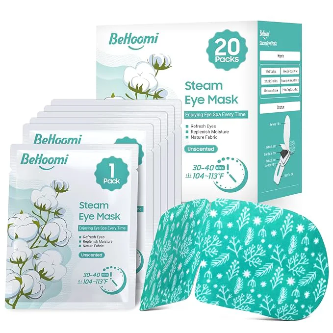 Flexible BeHoomi 20Packs Steam Eye Mask Heated Eye Mask Warm Compress Fast