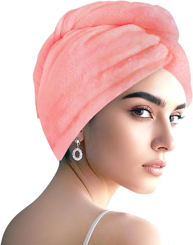 Innovative Microfiber Hair Drying Towel Wrap Natural