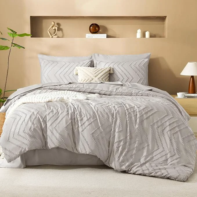 Fast Litanika Oversized King Size Comforter Set with Sheets Linen – 7 Pieces Bed in a Bag Oversized King Boho Tufted Complete Bedding Sets with Comforter Sheets Pillowcases amp Shams Safe