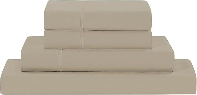 Reliable Modern Threads Soft Microfiber Solid Sheets – Luxurious Microfiber Bed Sheets – Includes Flat Sheet Fitted Sheet with Deep Pockets amp Pillowcases Taupe Twin Authentic