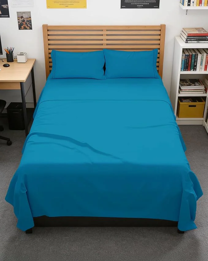 Elite Full XL Bed Sheet – 4 Piece Full XL Bed Sheets Set – Soft Breathable amp Cooling – Hotel Luxury Bedding for Women Men Kids Teens Boys amp Girls – Deep Pockets Comfy Fade amp Wrinkle – Denim Blue Efficient