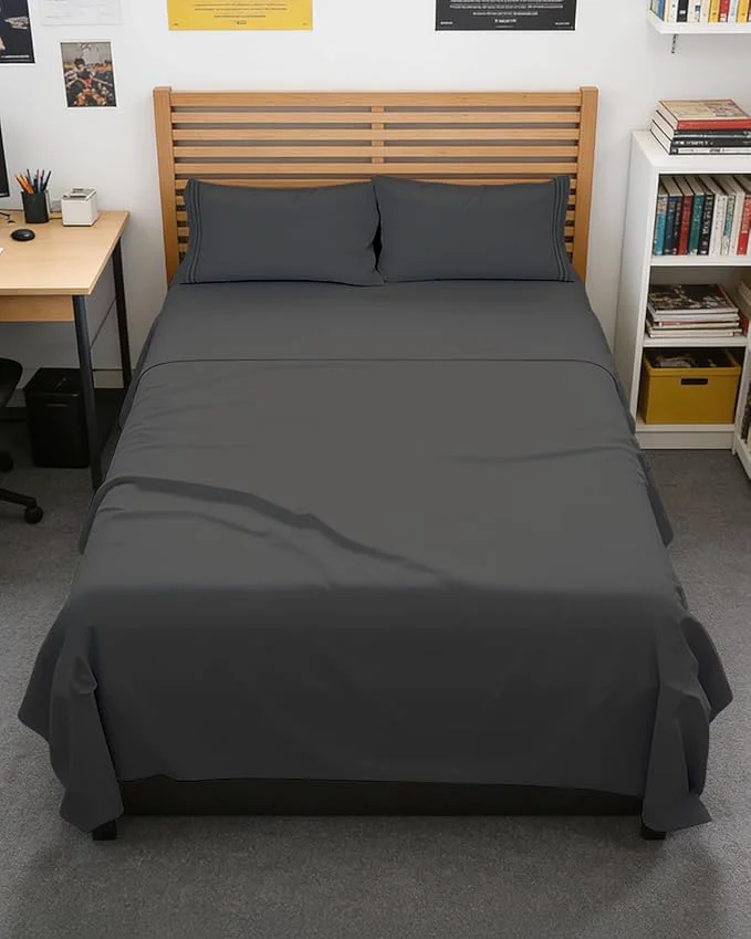 Prestigious Full XL Bed Sheet – 4 Piece Full XL Bed Sheets Set – Soft Breathable amp Cooling – Hotel Luxury Bedding for Women Men Kids Teens Boys amp Girls – Deep Pockets Comfy Fade amp Wrinkle – Charcoal Superior