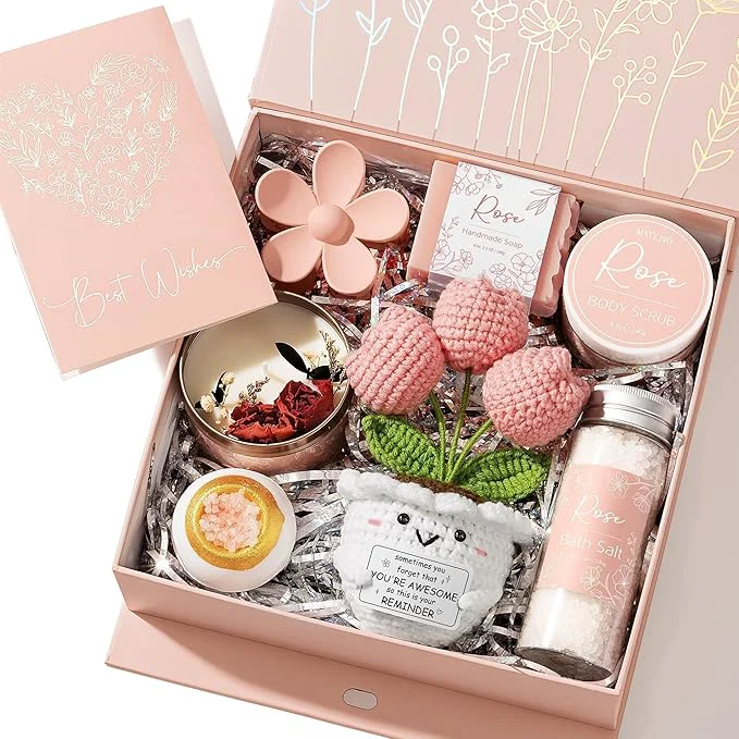 Premium Material Spa Gifts for Women Bath Gift Set Rose Relaxing Spa Gift Baskets Home Bath Set Certified