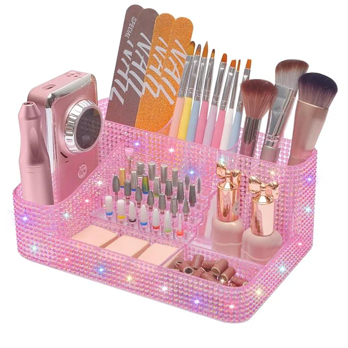Original Design ANRUI Nail Drill Bit Holder 28 Holes Plastic Nail Drill Machine Bits Storage High-Performance