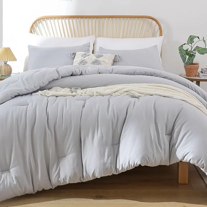 Fine Crafted ROSGONIA California King Comforter Set Light Grey 3pcs 1 Boho Gray Cal King Comforter amp 2 Pillowcases Soft Lightweight Bedding Blanket Quilt Prestigious