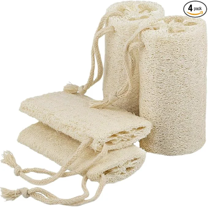 Efficient pisdoplop Natural Loofah Exfoliating Body Sponge Scrubber 5 inch-Long Organic Authentic
