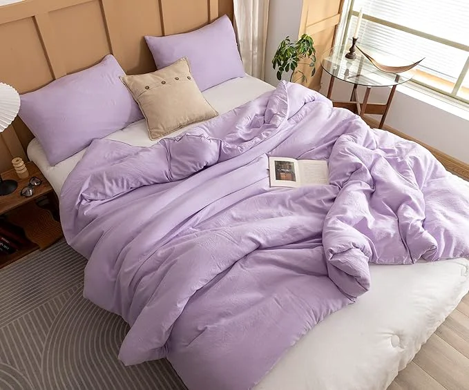 ROSGONIA Lavender Comforter Set Queen 3pcs 1 Boho Purple Comforter amp 2 Pillowcases All Season Soft Bedding Lightweight Bedspread Blanket Quilt Reliable