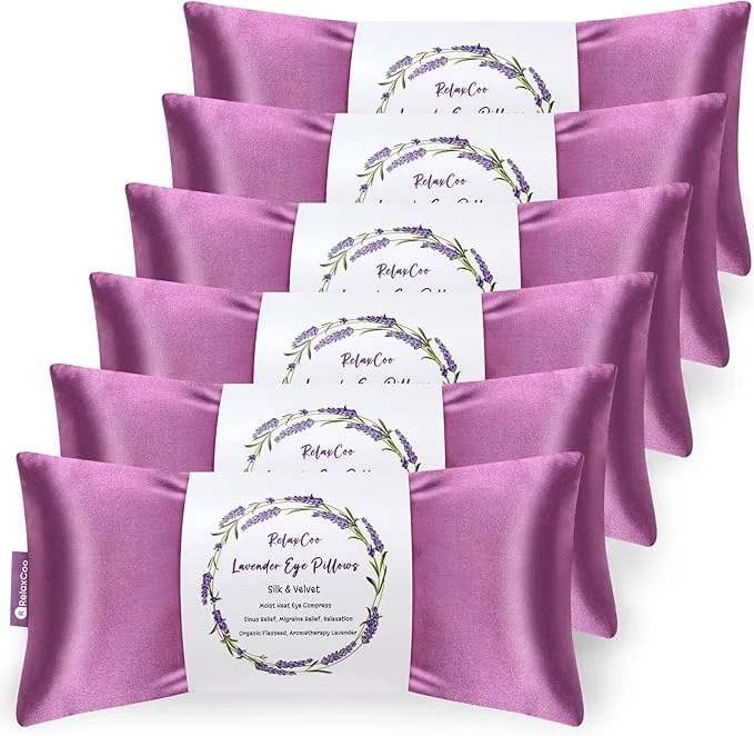Efficient RelaxCoo Lavender Eye Pillow for Relaxation Weighted Eye Mask Heated for Enhanced