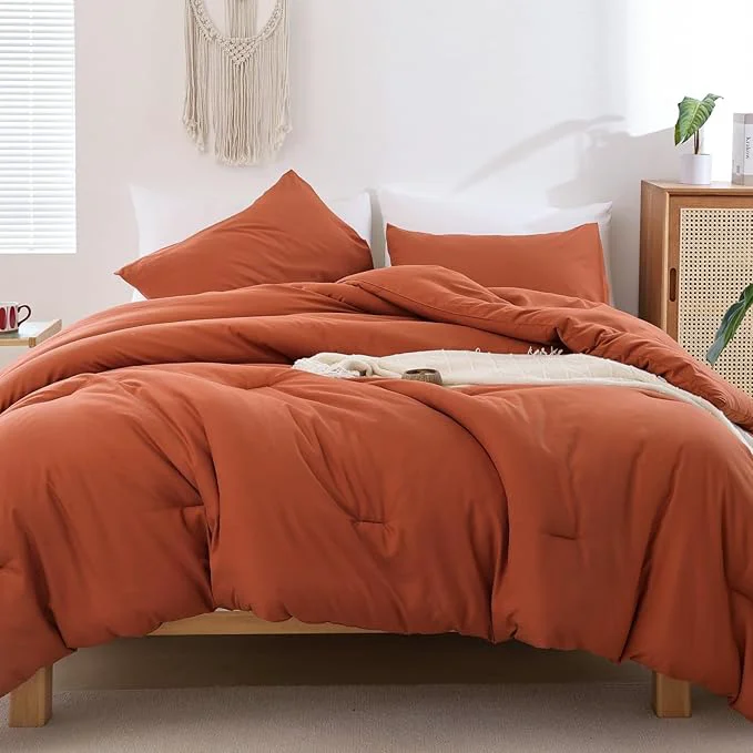 Original Design ROSGONIA Twin Twin XL Comforter for College Girls Boys Teens Burnt Orange 1 Comforter amp 1 Pillowcase Soft Kids Comforter Sets All Season Dorm Bedding Innovative
