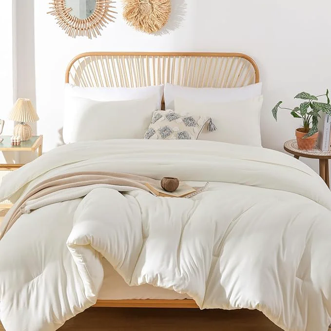Smart ROSGONIA Comforter Full Size for Girls Boys Teens Ivory 3pcs 1 Boho Comforter amp 2 Pillowcases Soft Lightweight Dorm Bedding All Season Bed Set Fine Crafted