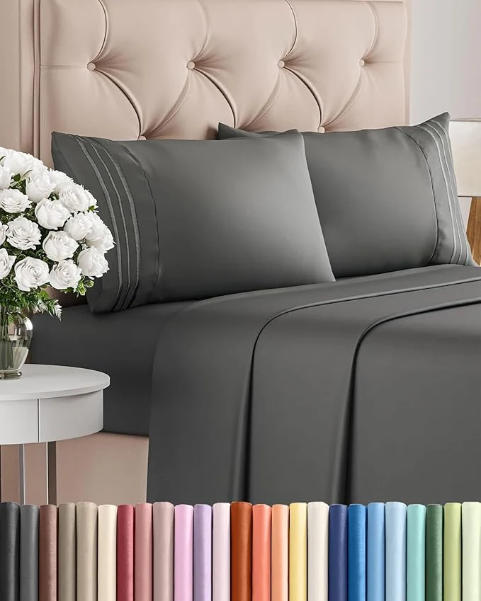 Responsible King Size 4 Piece Sheet Set – Comfy Breathable amp Cooling Bed Sheets Set – Hotel Luxury Bedding for Women Men Kids Teens Boys amp Girls – Deep Pockets Ultra-Soft Wrinkle – Oeko-Tex – Charcoal Advanced