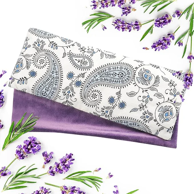 Fine Lavender Eye Pillow for Relaxation Sleep – Weighted Eye Mask for Headache Quality