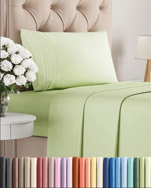 Flexible Twin Size 3 Piece Sheet Set – Comfy Breathable amp Cooling Bed Sheets Set – Hotel Luxury Bedding for Women Men Kids Teens Boys amp Girls – Deep Pockets and Wrinkle – Oeko-Tex – Light Sage Green Carefully Designed