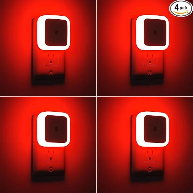 Natural Sujeet Red Night Light Night Lights Plug into Wall 4-Pack Nightlight Plug in Original