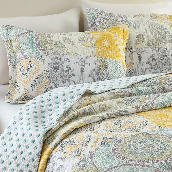 Responsible Secgo Queen Comforter Set for Bed – Cotton Quilts Queen Size Black Bedspreads 90 98 Inch with 2 Pillow Shams Patchwork Reversible Lightweight Bedding Innovative