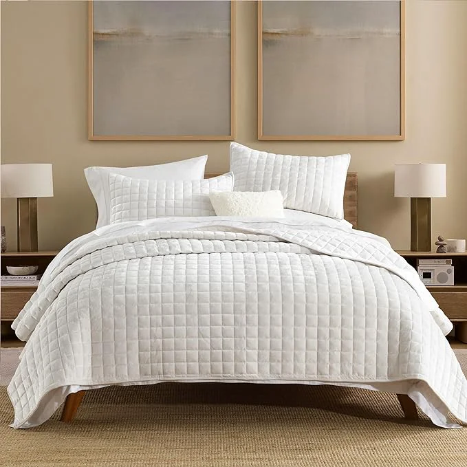 Selected Secgo California King Comforter Set for Bed – Cotton Cal King Size Black Bedspreads 120 110 Inch with 2 Pillow Shams Patchwork Reversible Lightweight Bedding Pure