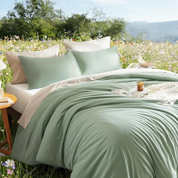 User-Friendly Litanika Comforter Full Size Set Sage Green 3 Pieces Lightweight Bed Set Solid Bedding Comforters Sets Soft All Season Down Quilt Blanket Selected