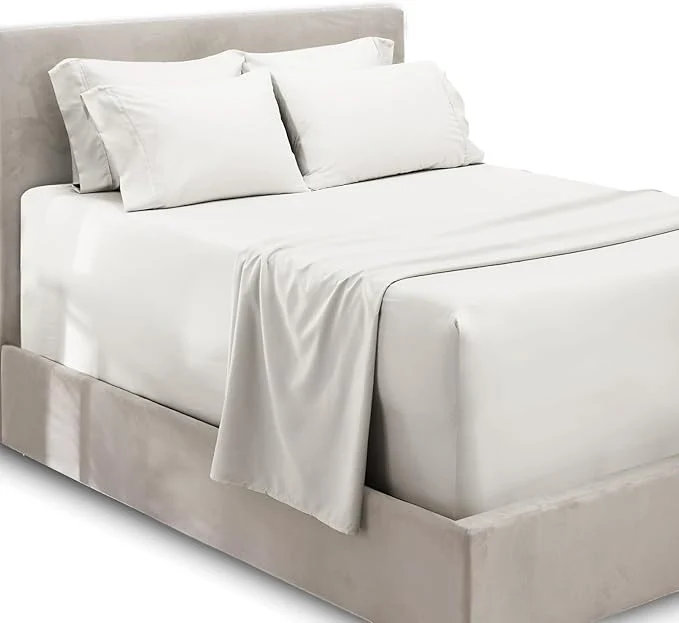 Traditional Hearth amp Harbor Extra Deep Pocket Sheets – Fits Mattress 18-24 Inches Deep – Extra Deep Pocket Full Size Sets – 6 Piece Full Size – Full – White Healthy