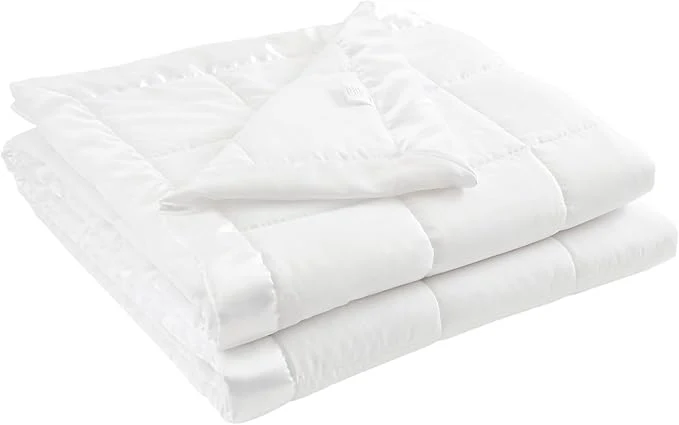 Genuine Madison Park Windom Down Blanket Premium 3M Scotchgard Moisture Wicking Treatment Lightweight and Soft Bed Cover For All Season Satin Trim White King Original Design