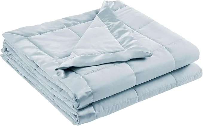 High-Performance Madison Park Windom Down Blanket Premium 3M Scotchgard Moisture Wicking Treatment Lightweight and Soft Bed Cover For All Season Satin Trim Blue Twin Effective