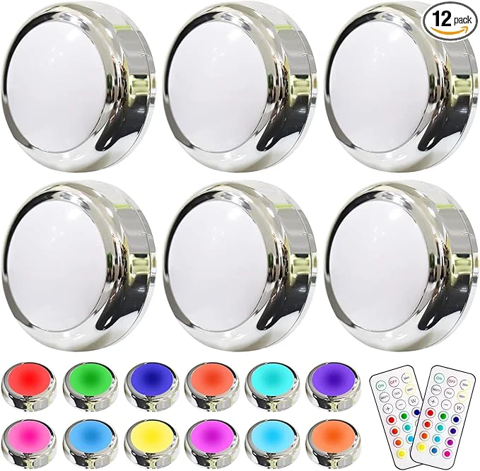 World-Class HELPLEX LED Puck Lights with Remote 6 Pack Color Changing RGBW Stick-On Light Advanced
