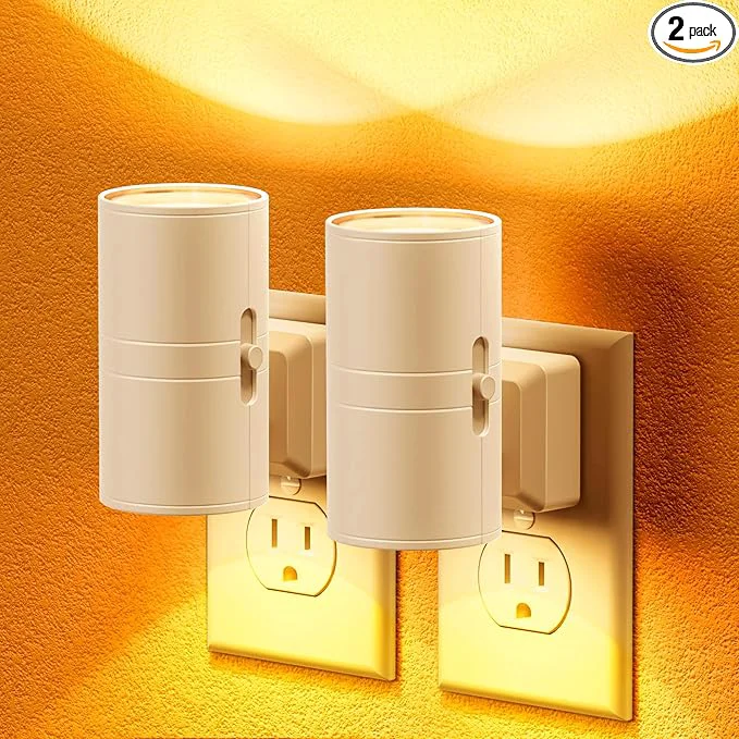 Safe Amber Night Lights Plug into Wall Dimmable Night Light Plug in Modern Night Flexible