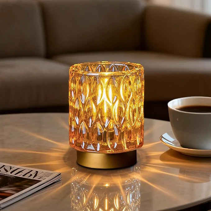 Refined Battery Operated Table Lamps Timer Mini Crystal Lamp Fashionable