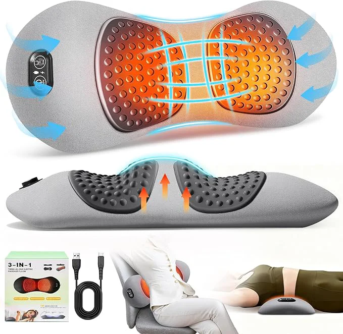 Pure 3-in-1 Electric Lumbar Support Pillow Triple Fusion Back Massager Environmentally Friendly