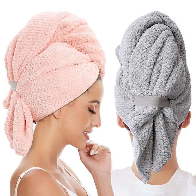 Fine Crafted 2 Pack Large Microfiber Hair Towel Wrap Trusted