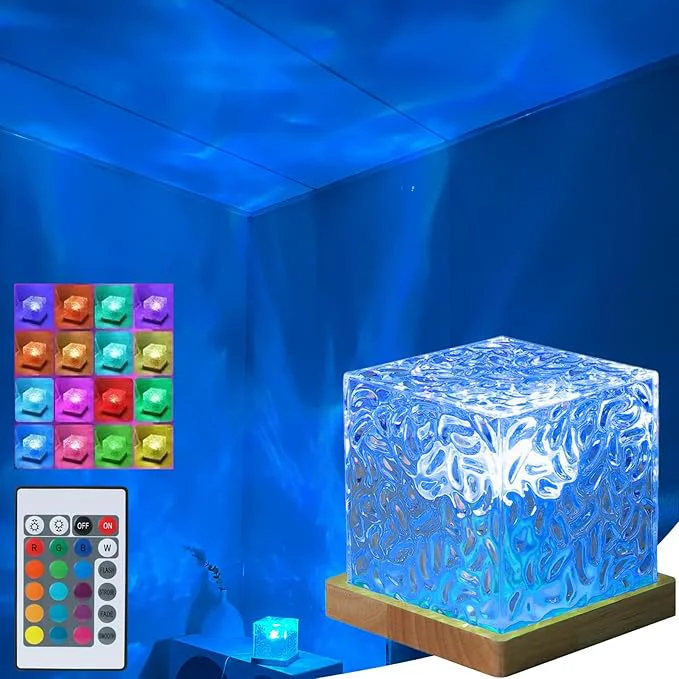 Classic Aurora Ocean Wave Lights Projector 16 Colors 4 Modes Cube Color Changing Light Reliable