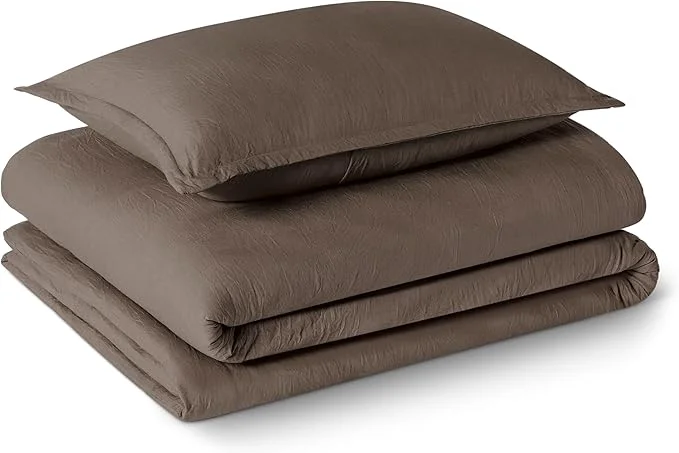 Superior Amazon Basics Brushed Microfiber Comforter Set Extra Soft with Natural Texture 2-Piece Twin Twin XL Brown Dependable