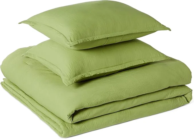 Prestigious Amazon Basics Brushed Microfiber Comforter Set Extra Soft with Natural Texture 3-Piece Queen Full Green Proven