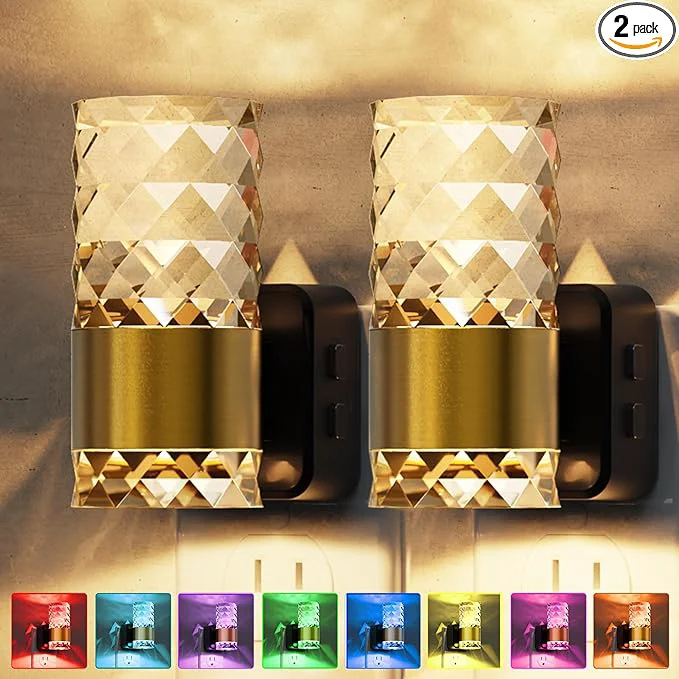 Smart L LOHAS LED Night Light Night Lights Plug into Wall 2 Pack 10-Color RGB Superior