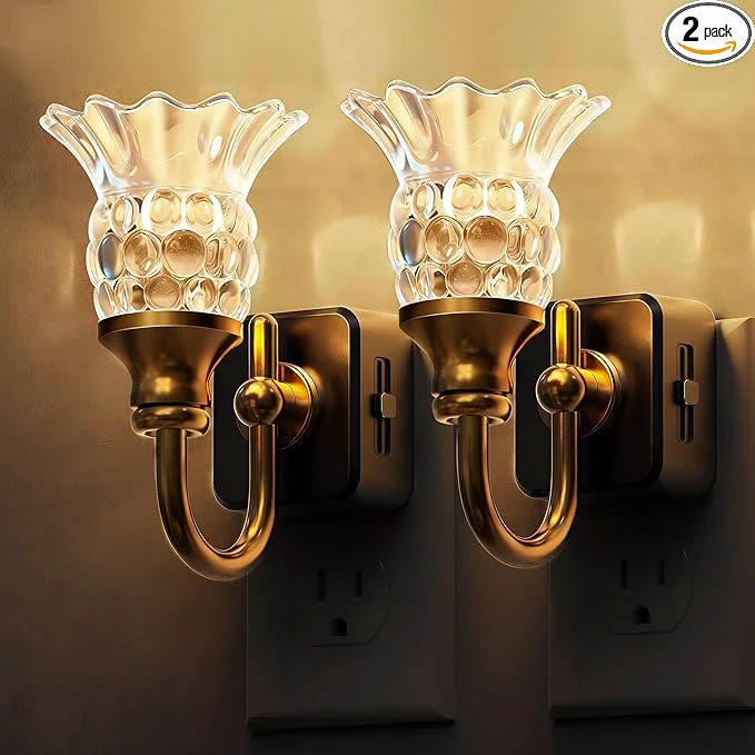 Natural L LOHAS LED Night Lights Plug into Wall 2 Pack 3000K Soft White LED Floral Innovative