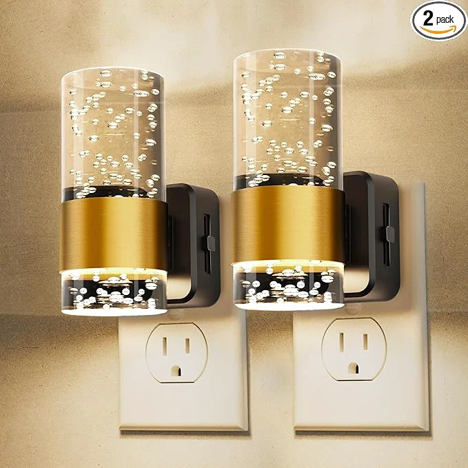 Pure L LOHAS LED Night Light Dimmable Night Lights Plug into Wall 2 Pack Acrylic Authentic