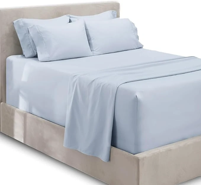 Practical Hearth amp Harbor Extra Deep Pocket Sheets – Fits Mattress 18-24 Inches Deep – Extra Deep Pocket Twin XL Sheets Sets – 4 Piece Twin XL Size – Ice Blue Quality
