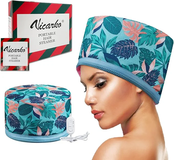 Green VICARKO Hair Steamer Thermal Heat Cap Deep Smart