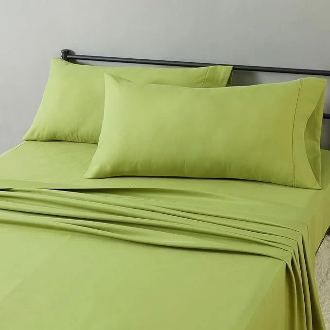 Powerful Amazon Basics Lightweight Microfiber 4-Piece Bed Sheet Set King Oliver Light Solid Long-Lasting