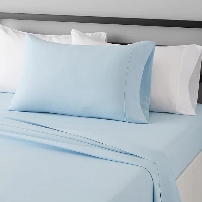Functional Amazon Basics Lightweight Super Soft Easy Care Wrinkle Breathable Brushed Microfiber 3 Piece Bed Sheet Set with 14-Inch Deep Pockets Twin Light Blue Solid Optimized