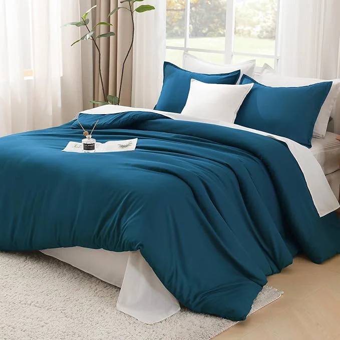 Elite Litanika Comforters Teal Oversized King Size 3 Pieces Lightweight Solid Bedding Set amp Collections All Season Fluffy Bed Set 120x98In Comforter amp 2 Pillowcases Carefully Designed