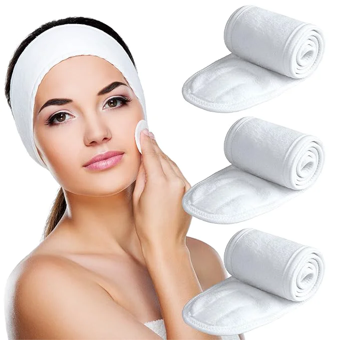 Authentic Denfany Spa Headband 3 Pack Ultra Soft Adjustable Face Wash Headband Terry Practical