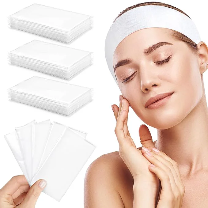 Sophisticated White Disposable Spa Headband for Women – 36pcs Disposable Headbands for Spa Selected
