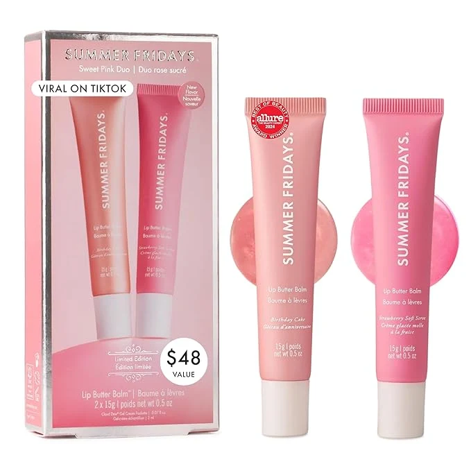 Authentic Summer Fridays Lip Butter Balm Sweet Pink Duo Carefully Designed