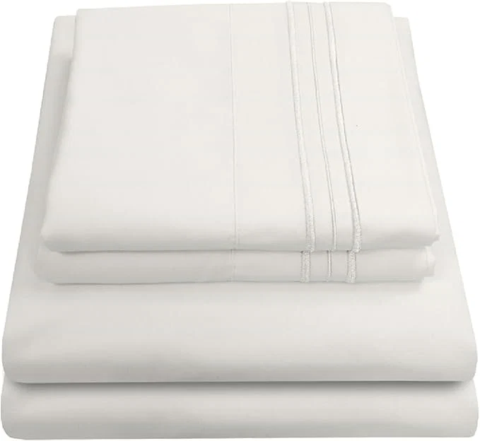 Easy-to-Use Queen Size Bed Sheets – Breathable Luxury Sheets with Full Elastic amp Secure Corner Straps Built In – 1800 Supreme Collection Extra Soft Deep Pocket Bedding Set Sheet Set Queen Ivory Recyclable