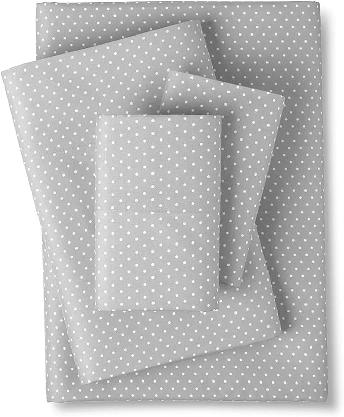 Fine Crafted Full Size Sheet Sets – Breathable Luxury Sheets with Full Elastic amp Secure Corner Straps Built In – 1800 Supreme Collection Extra Soft Deep Pocket Bedding Set Sheet Set Full Dot Gray High-End