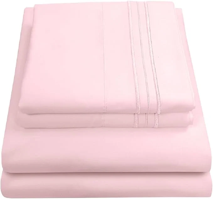 Outstanding California King Sheet Sets – Breathable Luxury Sheets with Full Elastic amp Secure Corner Straps Built In – 1800 Supreme Collection Deep Pocket Bedding Set Sheet Set California King Pale Pink Traditional