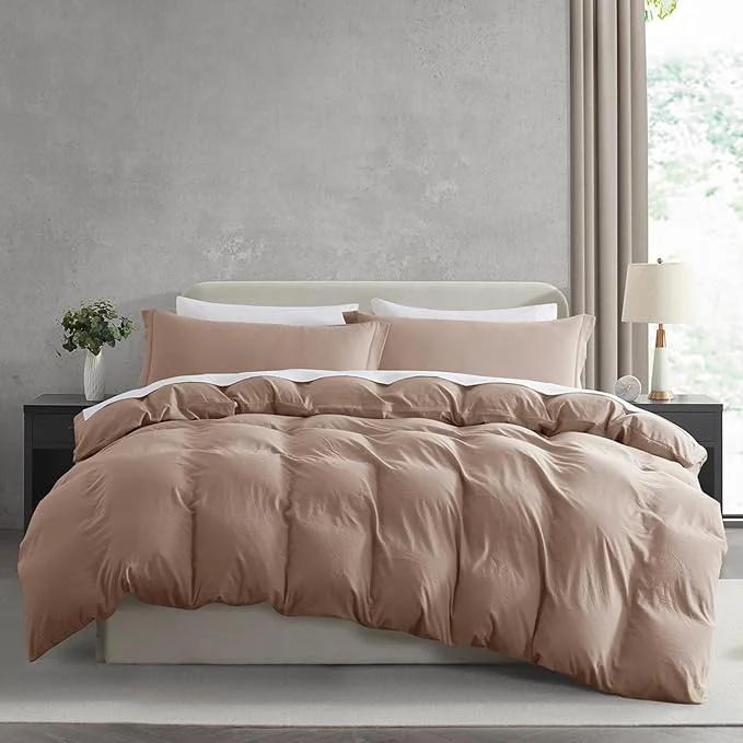 First-Class Nestl Khaki Duvet Cover King Size – Soft Prewashed King Duvet Cover Set 3 Piece with Zipper Closure 1 Duvet Cover 104×90 inches and 2 Pillow Shams Fine Crafted