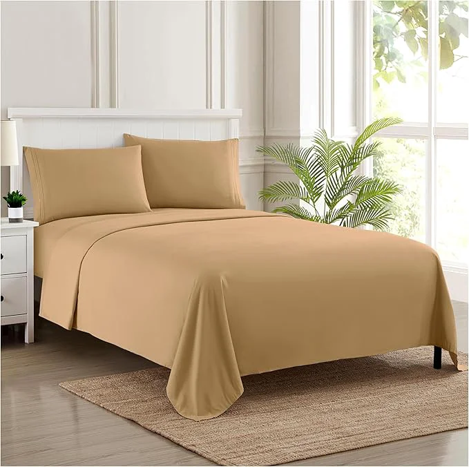 Pure California King Sheet Sets – Breathable Luxury Sheets with Full Elastic amp Secure Corner Straps Built In – 1800 Supreme Collection Cal King Deep Pocket Bedding Set Sheet Set California King Taupe Elite