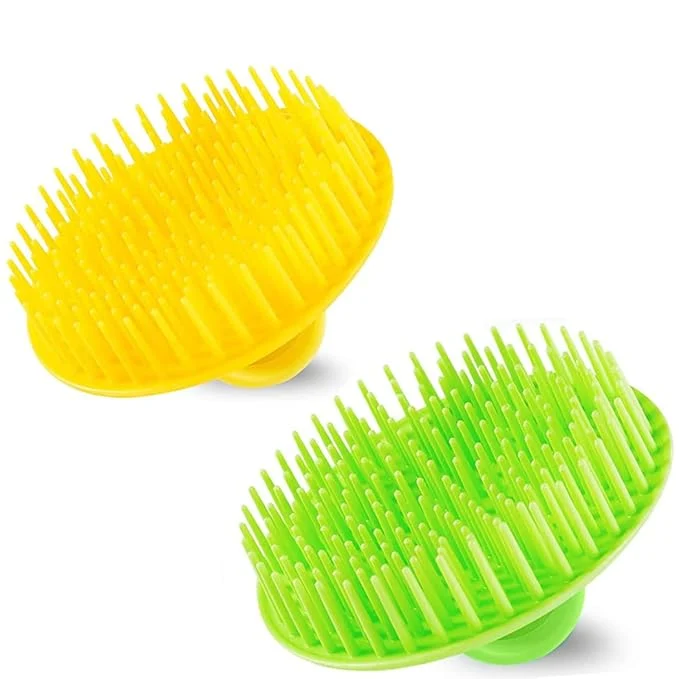 Trendy 2Pack Hair Scalp Exfoliator Brush Dandruff Cleaning Brush Flexible Scalp Organic